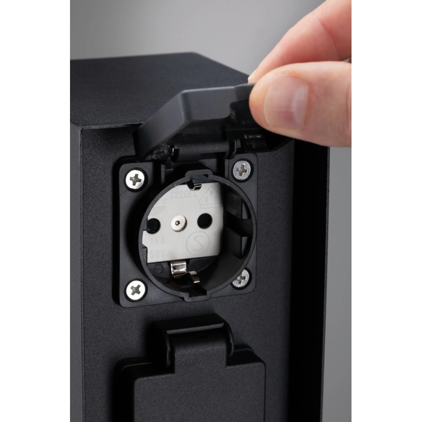 Paulmann 94313 - Lauko kištukinių lizdų stulpas RIO 4Z SCHUKO 230V IP44