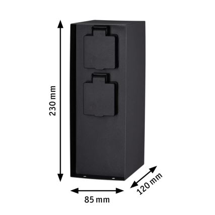 Paulmann 94313 - Lauko kištukinių lizdų stulpas RIO 4Z SCHUKO 230V IP44