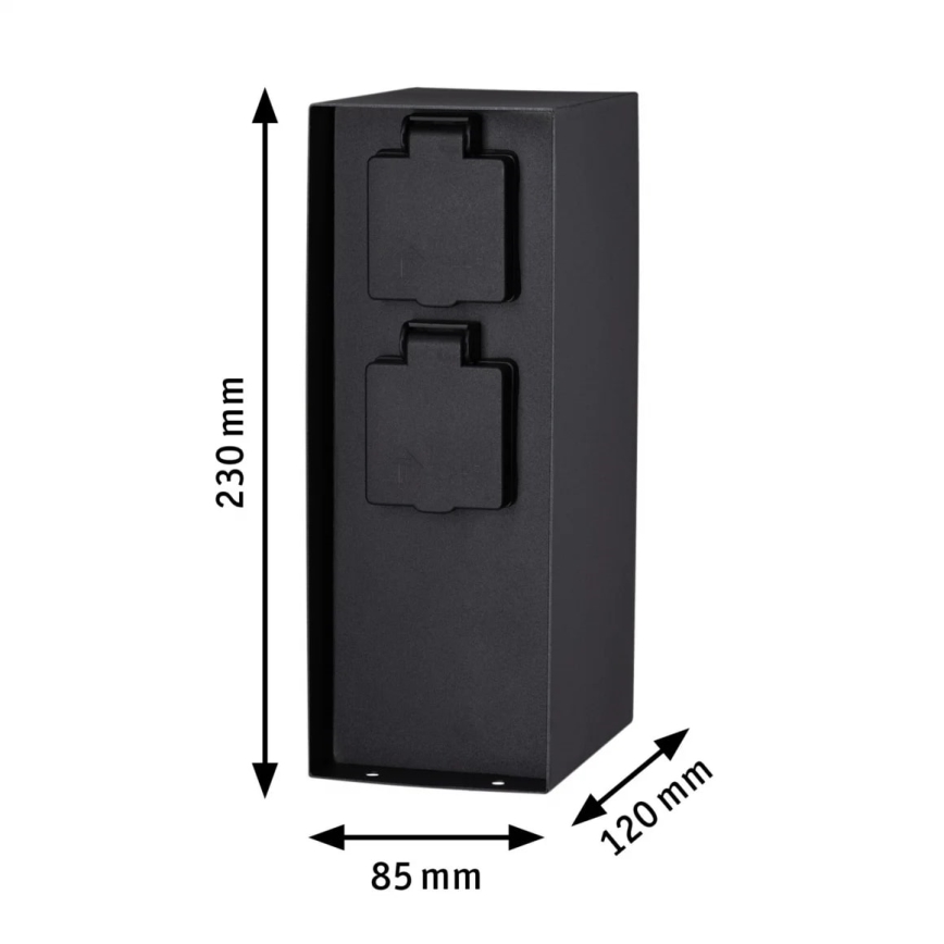 Paulmann 94313 - Lauko kištukinių lizdų stulpas RIO 4Z SCHUKO 230V IP44