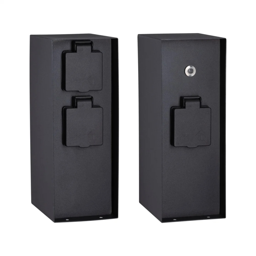Paulmann 94315 -Lauko kištukinių lizdų stulpas su prieblandos jutikliu RIO 3Z SCHUKO 230V IP44