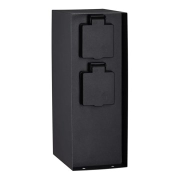 Paulmann 94315 -Lauko kištukinių lizdų stulpas su prieblandos jutikliu RIO 3Z SCHUKO 230V IP44