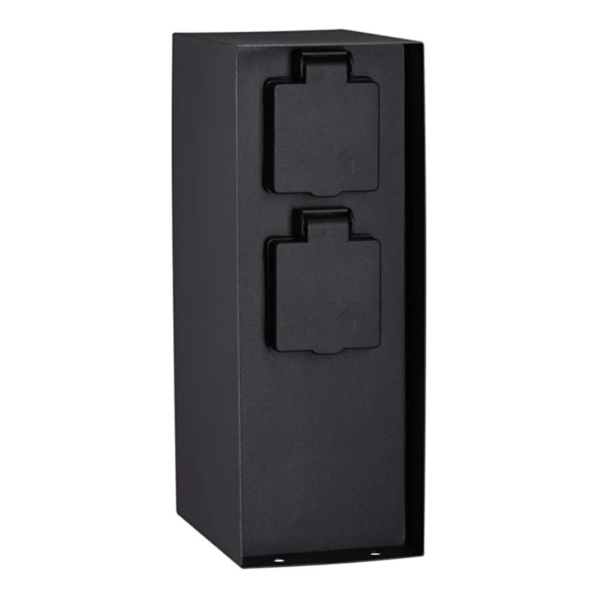 Paulmann 94315 -Lauko kištukinių lizdų stulpas su prieblandos jutikliu RIO 3Z SCHUKO 230V IP44