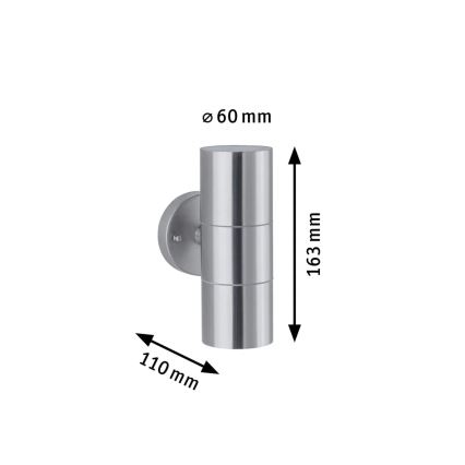 Paulmann 94331 - 2xGU10/10W IP44 Lauko sieninis šviestuvas FLAME 230V