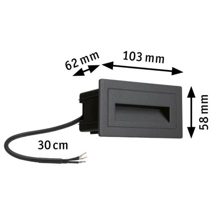 Paulmann 94383 - LED/4W IP44 Įmontuojamas lauko šviestuvas LONG 230V