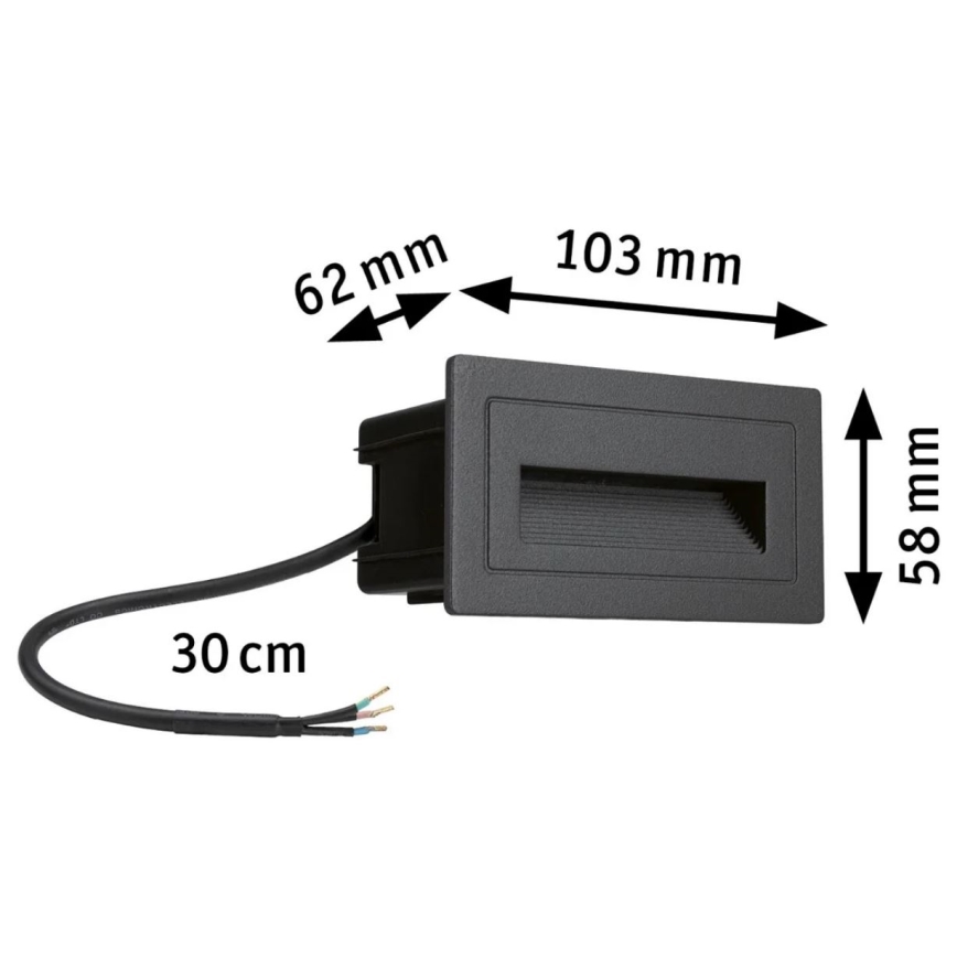 Paulmann 94383 - LED/4W IP44 Įmontuojamas lauko šviestuvas LONG 230V