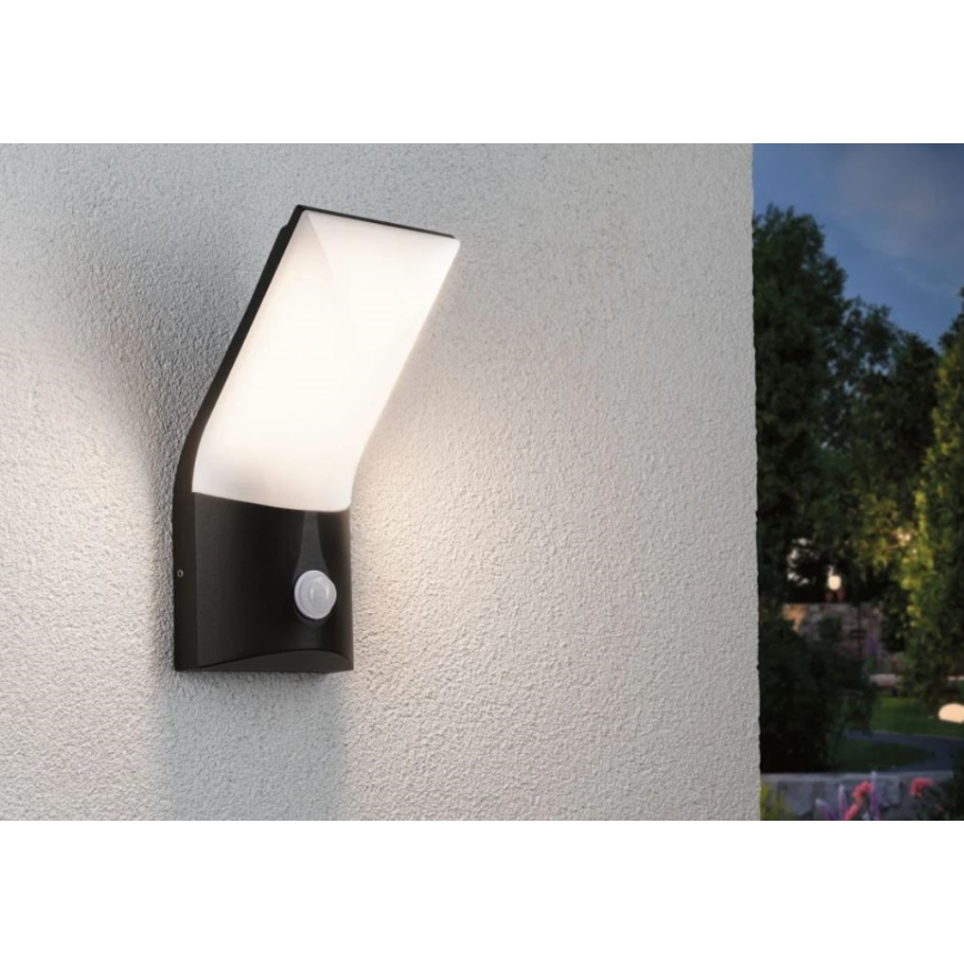Paulmann 94402 - LED/10W IP44 Lauko sieninis šviestuvas su jutikliu ADYA 230V