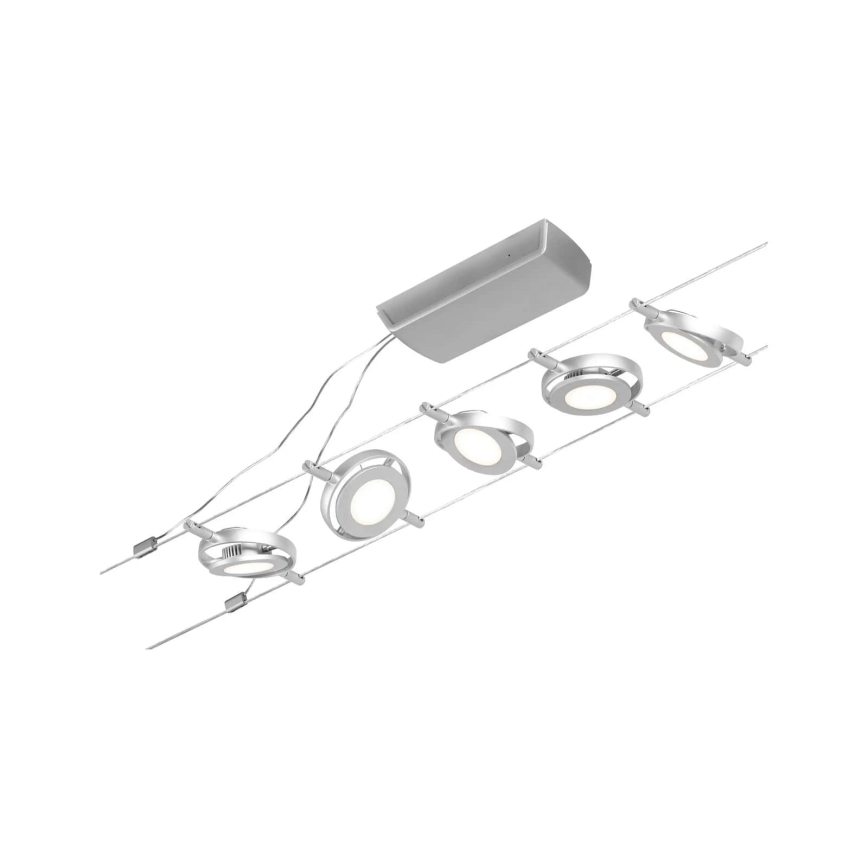 Paulmann 94414 - KOMPLEKTAS 5xLED/4,5W Akcentinis apšvietimas pakabinamai sistemai ROUNDMAC 230V blizgus chromas
