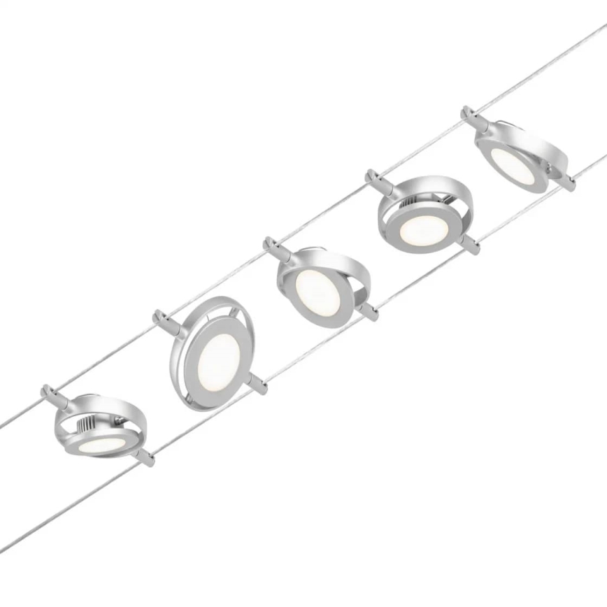 Paulmann 94414 - KOMPLEKTAS 5xLED/4,5W Akcentinis apšvietimas pakabinamai sistemai ROUNDMAC 230V blizgus chromas
