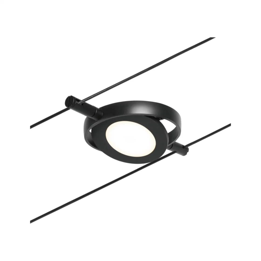Paulmann 94418 - RINKINYS 5xLED/4,5W Pilna ROUNDMAC 230V laidų sistema, juoda