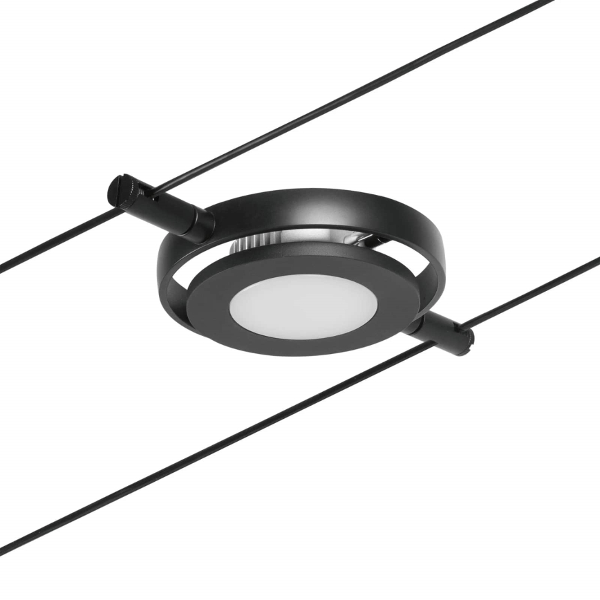 Paulmann 94418 - RINKINYS 5xLED/4,5W Pilna ROUNDMAC 230V laidų sistema, juoda