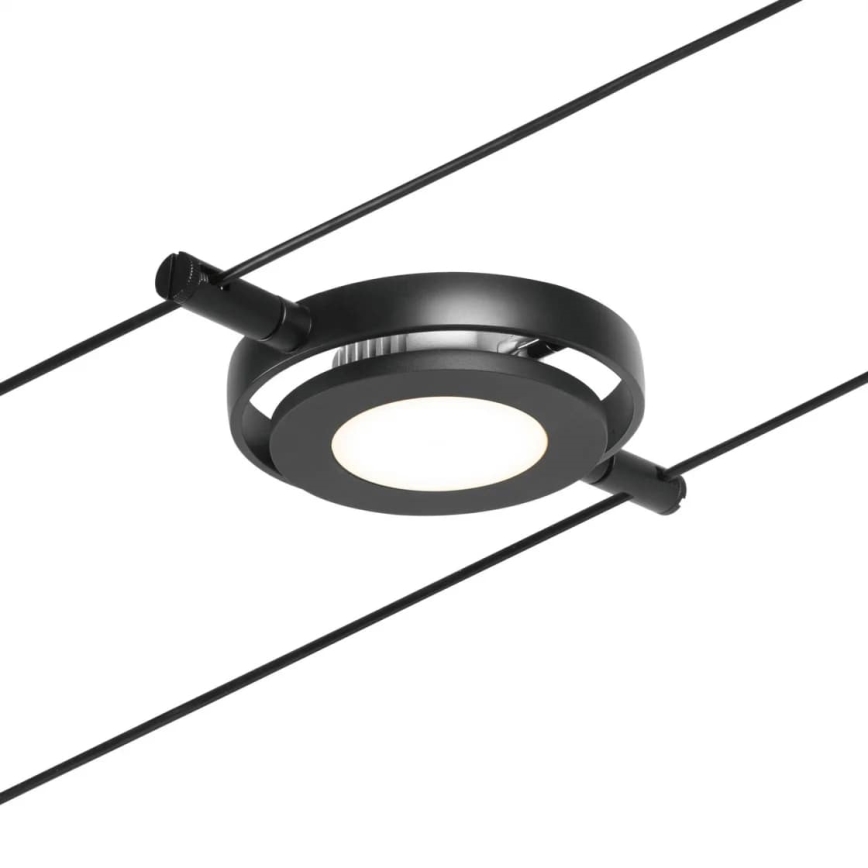 Paulmann 94418 - RINKINYS 5xLED/4,5W Pilna ROUNDMAC 230V laidų sistema, juoda