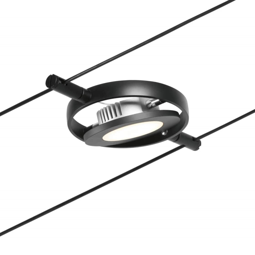 Paulmann 94418 - RINKINYS 5xLED/4,5W Pilna ROUNDMAC 230V laidų sistema, juoda