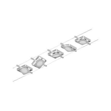 Paulmann 94420 - RINKINYS 5xLED/4,5W, MAC kabelinė sistema 230V, matinis chromas