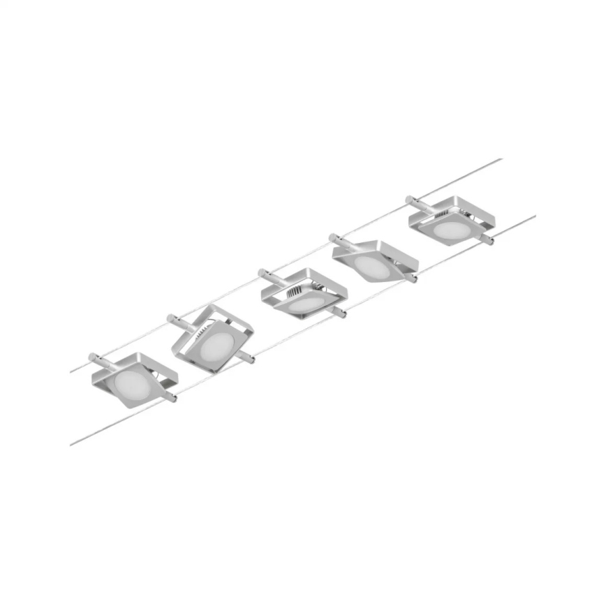 Paulmann 94420 - RINKINYS 5xLED/4,5W, MAC kabelinė sistema 230V, matinis chromas