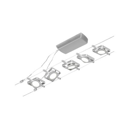 Paulmann 94420 - RINKINYS 5xLED/4,5W, MAC kabelinė sistema 230V, matinis chromas