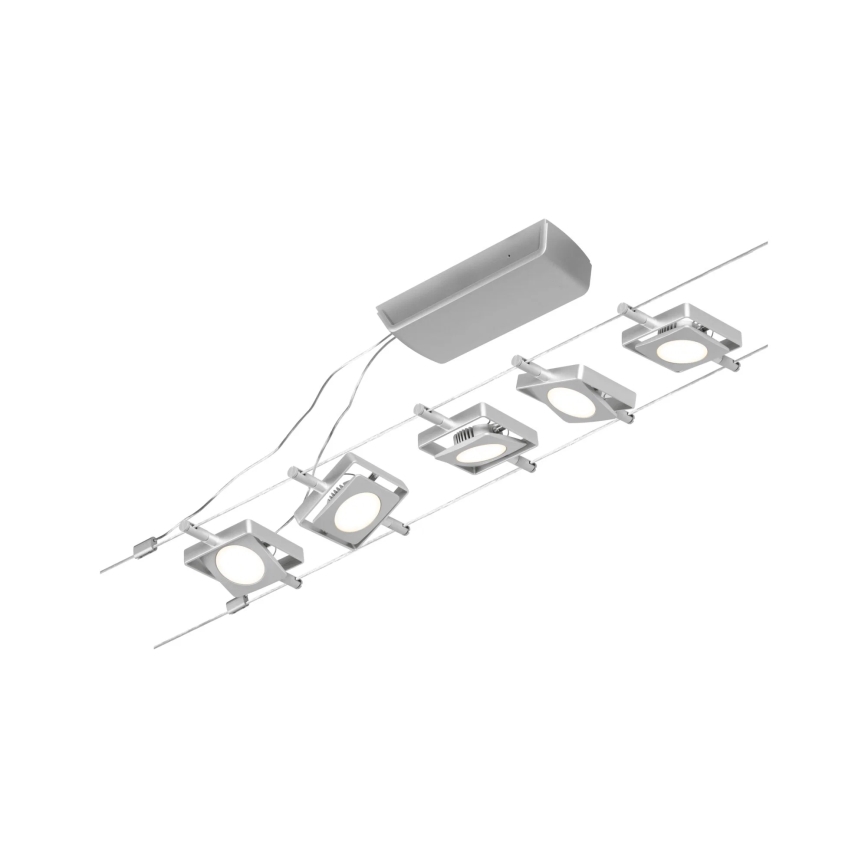 Paulmann 94420 - RINKINYS 5xLED/4,5W, MAC kabelinė sistema 230V, matinis chromas