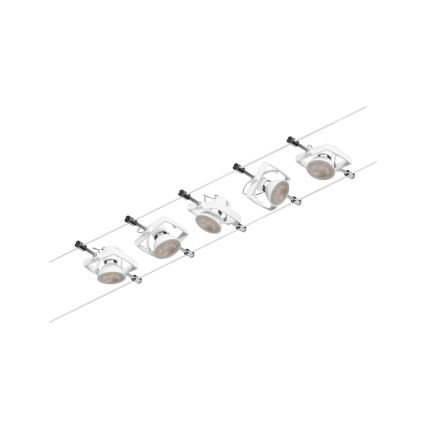 Paulmann 94432 - RINKINYS 5xGU5,3/10W Taškinis šviestuvas kabelinės sistemos MAC 230V baltas