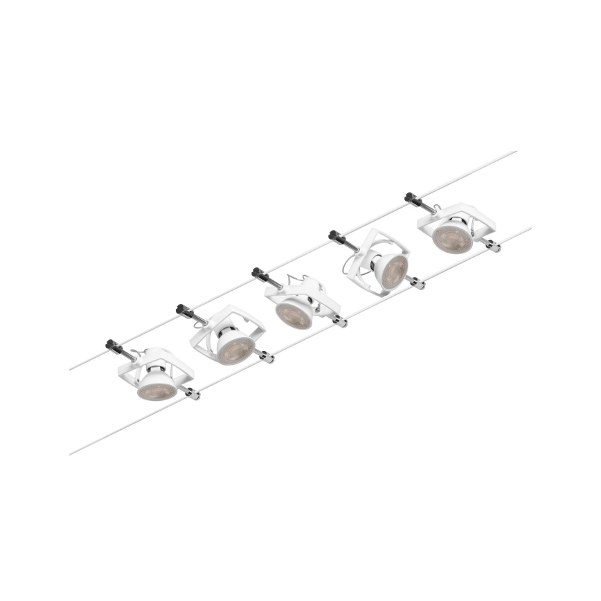 Paulmann 94432 - RINKINYS 5xGU5,3/10W Taškinis šviestuvas kabelinės sistemos MAC 230V baltas