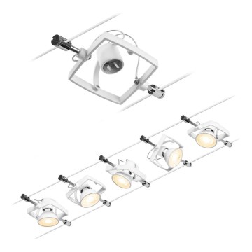 Paulmann 94432 - RINKINYS 5xGU5,3/10W Taškinis šviestuvas kabelinės sistemos MAC 230V baltas