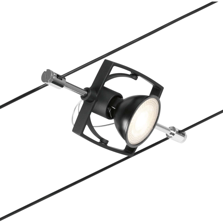 Paulmann 94434 - RINKINYS 5xGU5,3/10W Taškinis šviestuvas kabelinės sistemos MAC 230V juodas