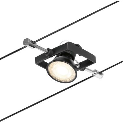 Paulmann 94434 - RINKINYS 5xGU5,3/10W Taškinis šviestuvas kabelinės sistemos MAC 230V juodas