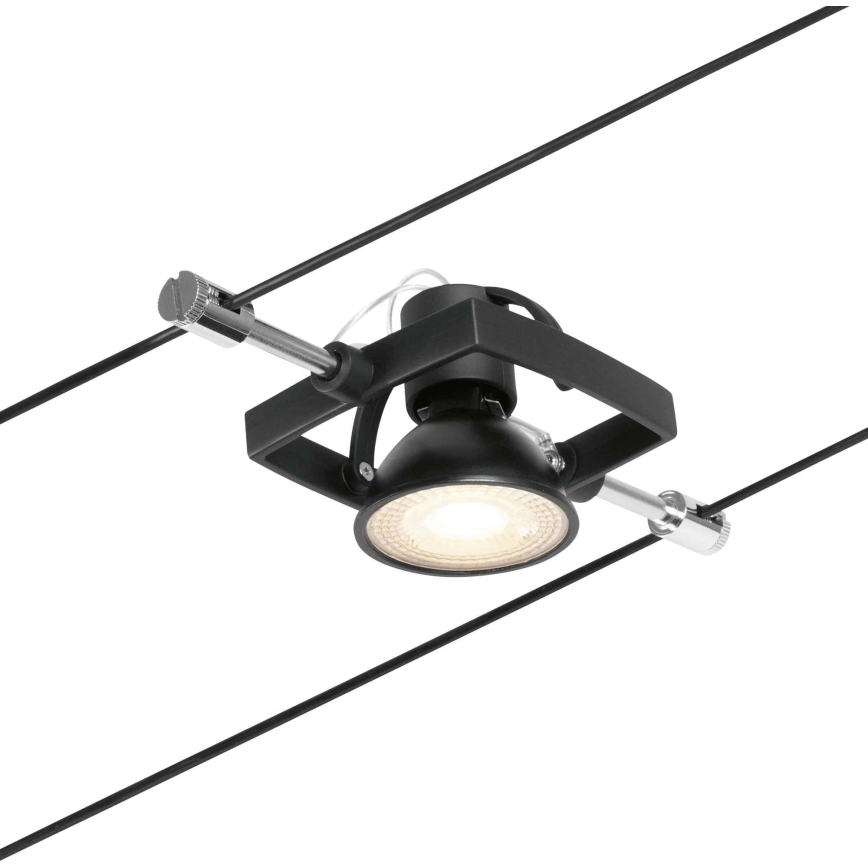 Paulmann 94434 - RINKINYS 5xGU5,3/10W Taškinis šviestuvas kabelinės sistemos MAC 230V juodas