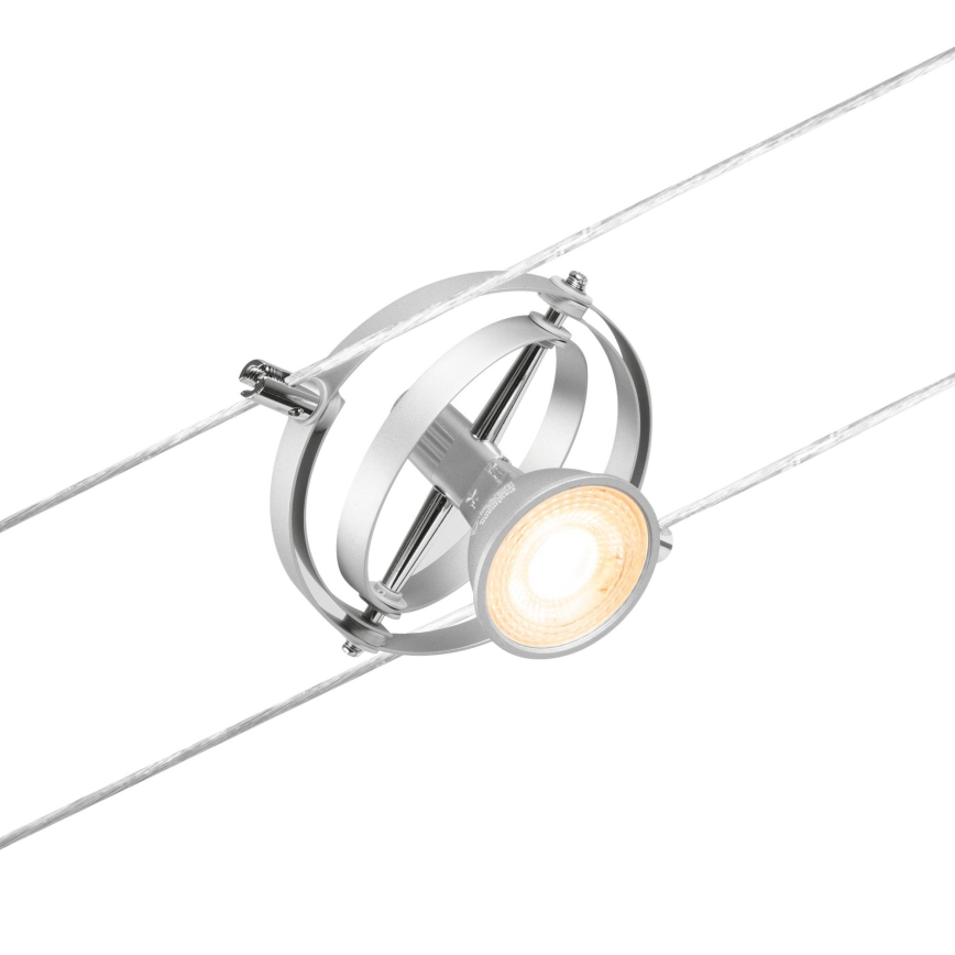 Paulmann 94436 - RINKINYS 5xGU5,3/10W Taškinis šviestuvas laidų sistemai CARDAN 230V matinio chromo spalvos