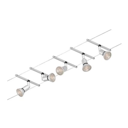 Paulmann 94442 - KOMPLEKTAS 5xGU5,3/10W Akcentinis šviestuvas bėgių sistemai SALT 230V matinis chromas