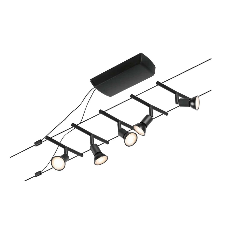 Paulmann 94446 - RINKINYS 5xGU5,3/10W Komplektinė SALT kabelinė sistema 230V juoda
