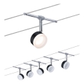 Paulmann 94457 - Rinkinys 5xLED/4W, pilna kabelinė sistema CLEAR, 230V, juoda/blizgus chromas