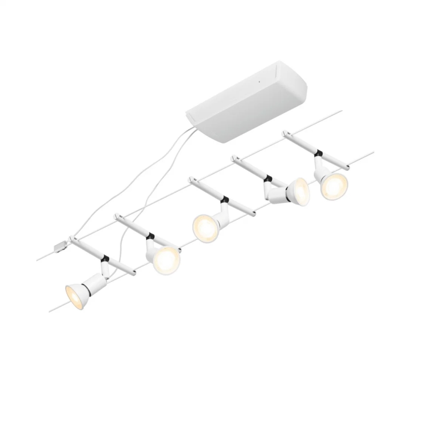 Paulmann 94458 - KOMPLEKTAS 5xGU5,3/10W Akcentinis šviestuvas bėgių sistemai SALT 230V balta