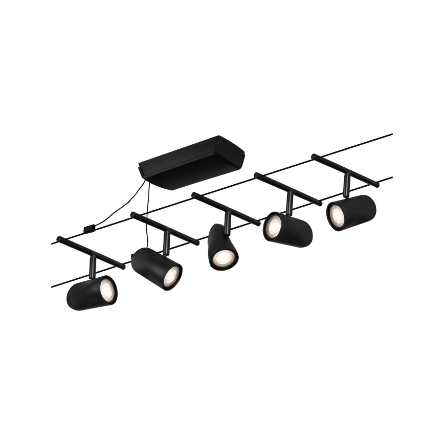 Paulmann 94469 - Rinkinys 5xGU5,3/10W Pilna vielinė pakabinimo sistema CUP 230V juoda