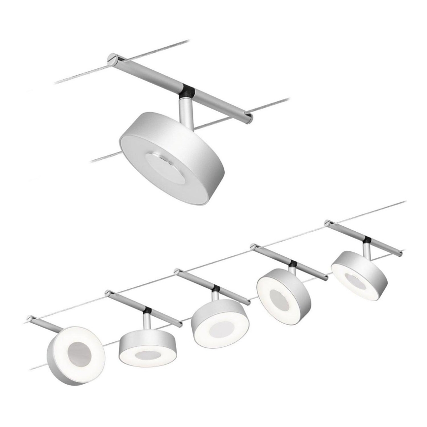 Paulmann 94475 - KOMPLEKTAS 5xLED/5W Akcentinis šviestuvas bėgių sistemai CIRCLE 230V matinis chromas