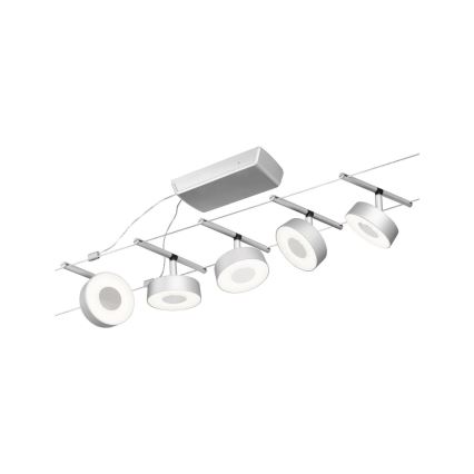 Paulmann 94475 - Komplektas 5xLED/5W – CIRCLE pilna kabelinė sistema, 230V, matinis chromas