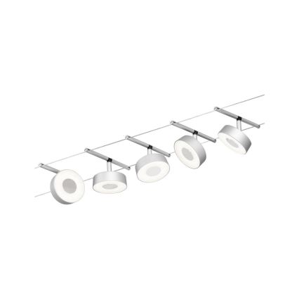Paulmann 94475 - Komplektas 5xLED/5W – CIRCLE pilna kabelinė sistema, 230V, matinis chromas