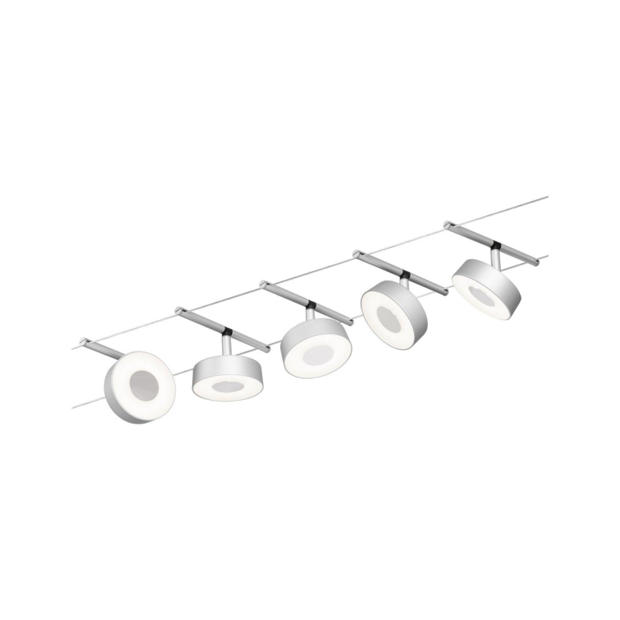 Paulmann 94475 - Komplektas 5xLED/5W – CIRCLE pilna kabelinė sistema, 230V, matinis chromas