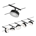 Paulmann 94479 - RINKINYS 5xLED/5W Taškinis šviestuvas CIRCLE 230V juodas, skirtas kabelių sistemai