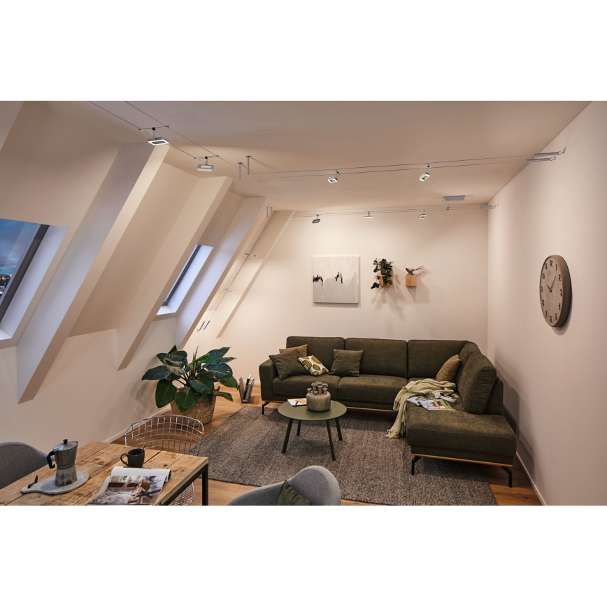 Paulmann 94481 - Komplektas 5xLED/4,8W taškinis šviestuvas kabelinei apšvietimo sistemai FRAME 230V juodas