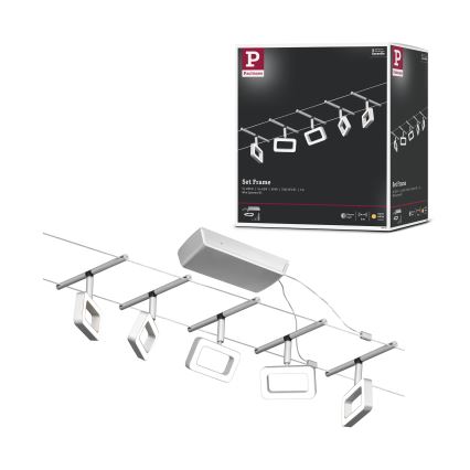 Paulmann 94481 - Komplektas 5xLED/4,8W taškinis šviestuvas kabelinei apšvietimo sistemai FRAME 230V juodas
