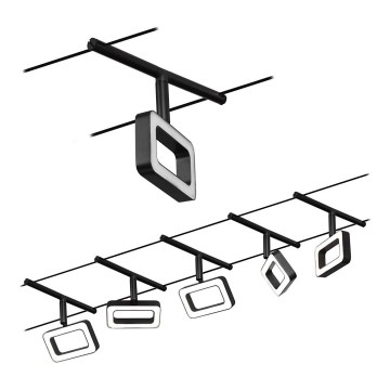 Paulmann 94485 - KOMPLEKTAS 5xLED/4,8W Akcentinis šviestuvas bėgių sistemai FRAME 230V juoda