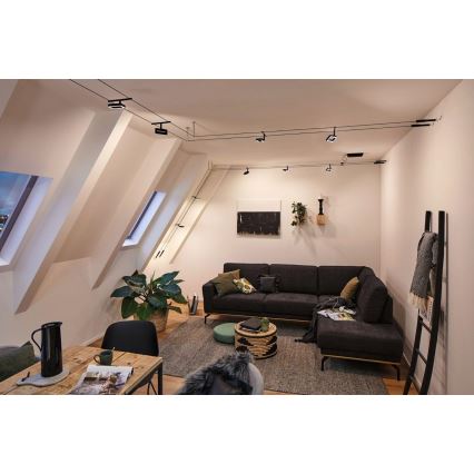 Paulmann 94485 - KOMPLEKTAS 5xLED/4,8W Pilna kabelinė FRAME sistema 230V juoda