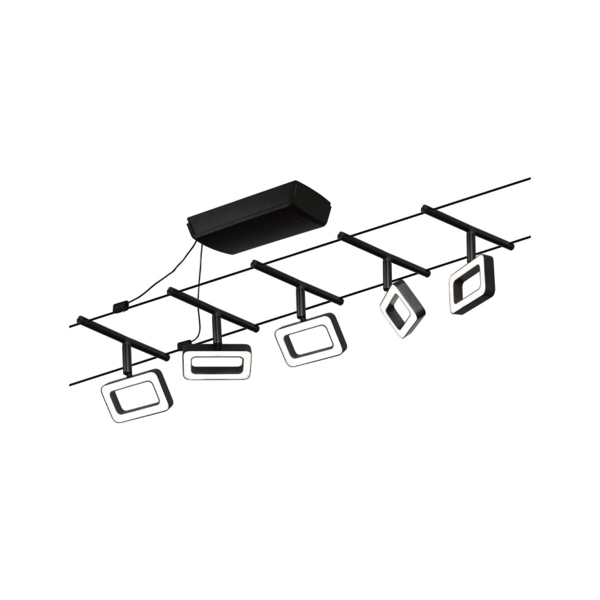 Paulmann 94485 - KOMPLEKTAS 5xLED/4,8W Pilna kabelinė FRAME sistema 230V juoda