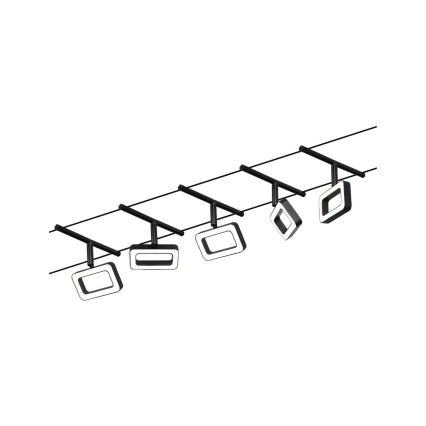 Paulmann 94485 - KOMPLEKTAS 5xLED/4,8W Pilna kabelinė FRAME sistema 230V juoda