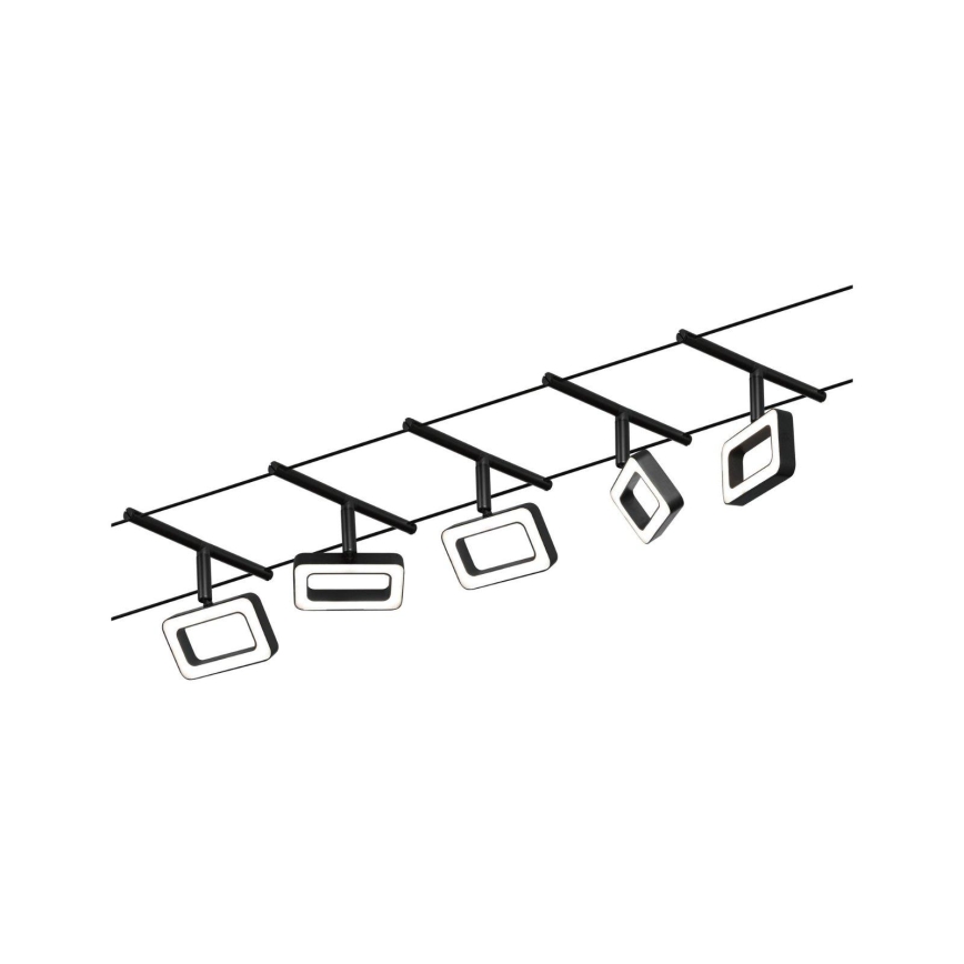 Paulmann 94485 - KOMPLEKTAS 5xLED/4,8W Pilna kabelinė FRAME sistema 230V juoda