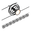 Paulmann 94494 - RINKINYS 8xGU5,3/7,5W Taškinis šviestuvas laidų sistemoje CARDAN 230V juodas