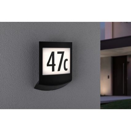 Paulmann 94513 - RGBW LED/8,2W IP44 Dimeriuojamas namo numeris su sutemų jutikliu PADEA 230V antracitas
