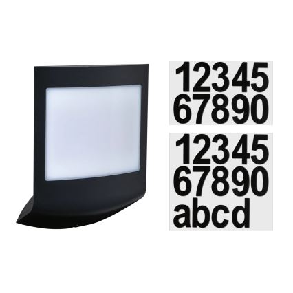 Paulmann 94513 - RGBW LED/8,2W IP44 Dimeriuojamas namo numeris su sutemų jutikliu PADEA 230V antracitas