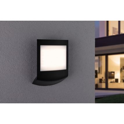 Paulmann 94513 - RGBW LED/8,2W IP44 Dimeriuojamas lauko sieninis šviestuvas su judesio ir sutemų jutikliu PADEA 230V antracitas