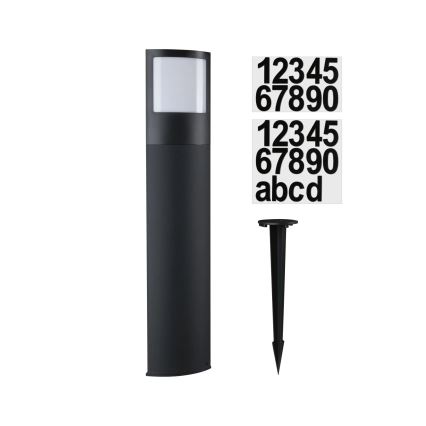 Paulmann 94514 - LED/8,5W IP44 Reguliuojamas namo numerio apšvietimas su judesio ir sutemos jutikliu PADEA 230V antracitas