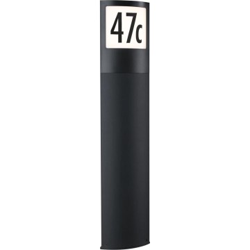 Paulmann 94514 - LED/8,5W IP44 Reguliuojamas namo numerio apšvietimas su judesio ir sutemos jutikliu PADEA 230V antracitas